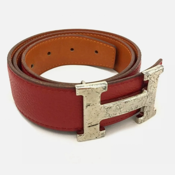HERMES CONSTANCE H BELT POTIRON LEATHER MENS BELT/R3485 - Picture 10 of 12